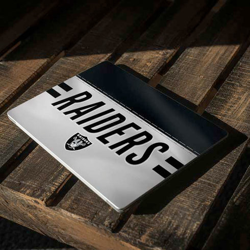 NFL Las Vegas Raiders White Striped Surface Laptop 2 Skin